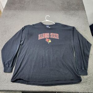 Illinois State Redbirds Shirt Mens 2XL Black NCAA College Blue 84 Long Sleeve